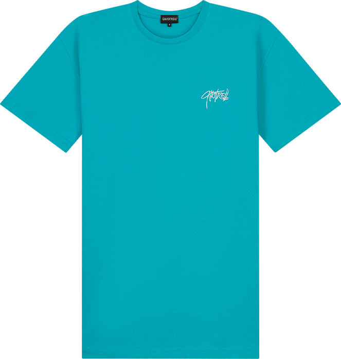 Quotrell Monterey T-shirt | Aqua/white Blauw