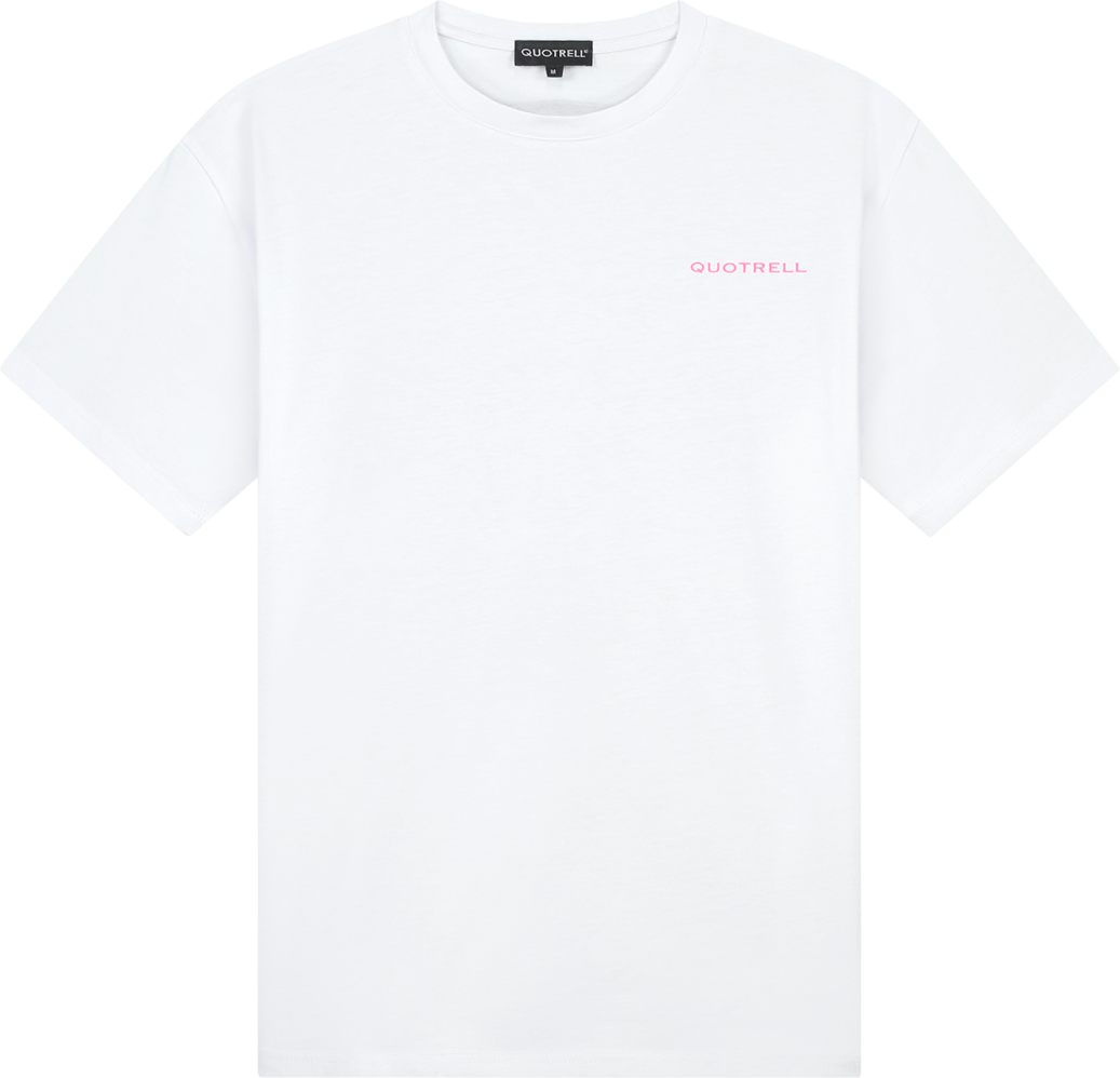 Quotrell Worldwide T-shirt | White/pink Wit
