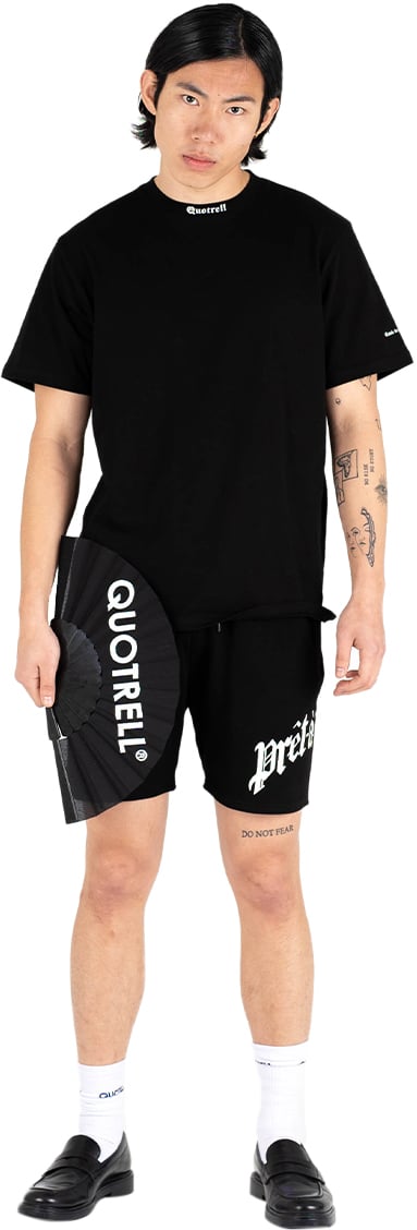 Quotrell Miami Shorts | Black/white Zwart