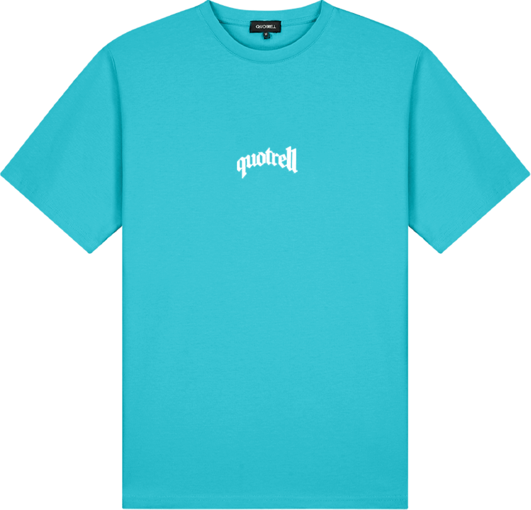 Quotrell Global Unity T-shirt | Aqua/white Blauw