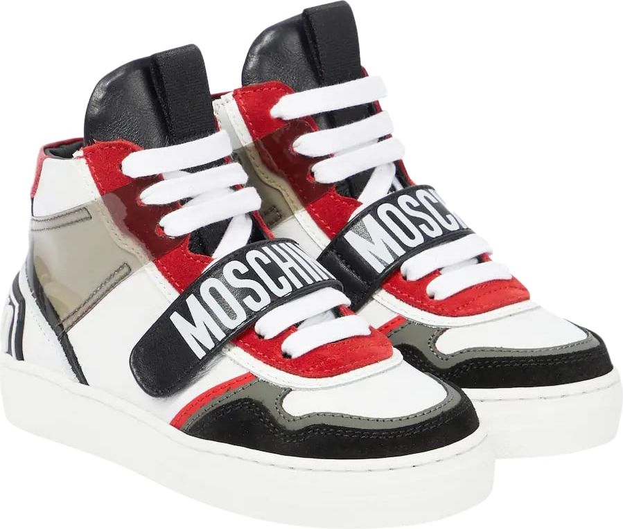 Moschino High Sneakers 71799 Dames Wit/Zwart/Rood Rood