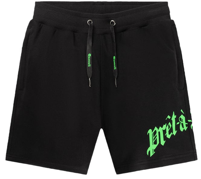 Quotrell Miami Shorts | Black/neon Green Zwart