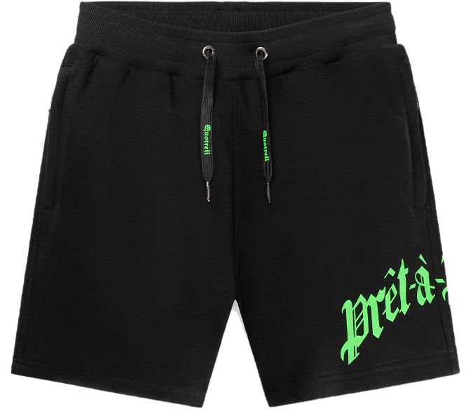 Quotrell Miami Shorts | Black/neon Green Zwart