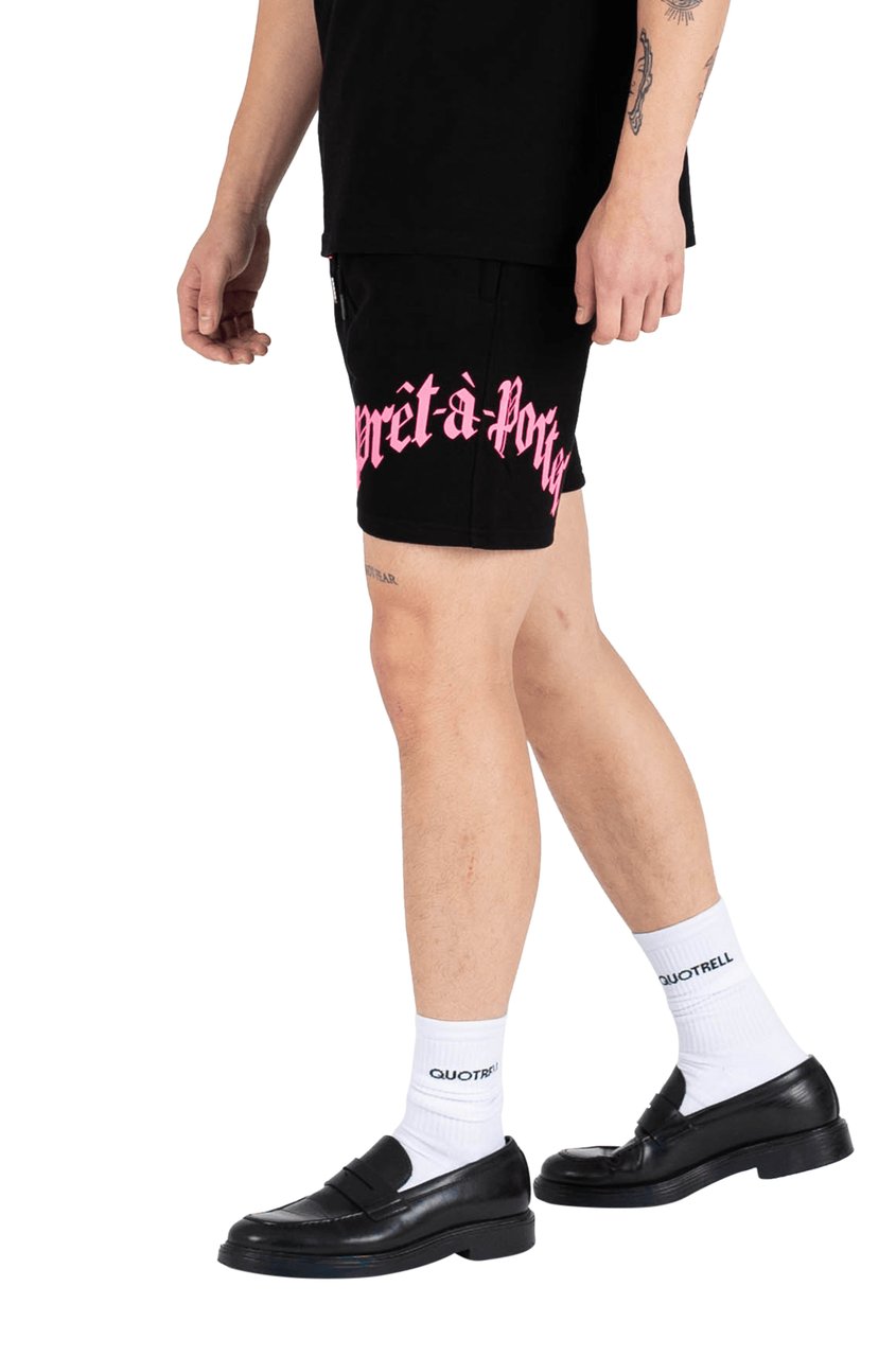 Quotrell Miami Shorts | Black/neon Pink Zwart