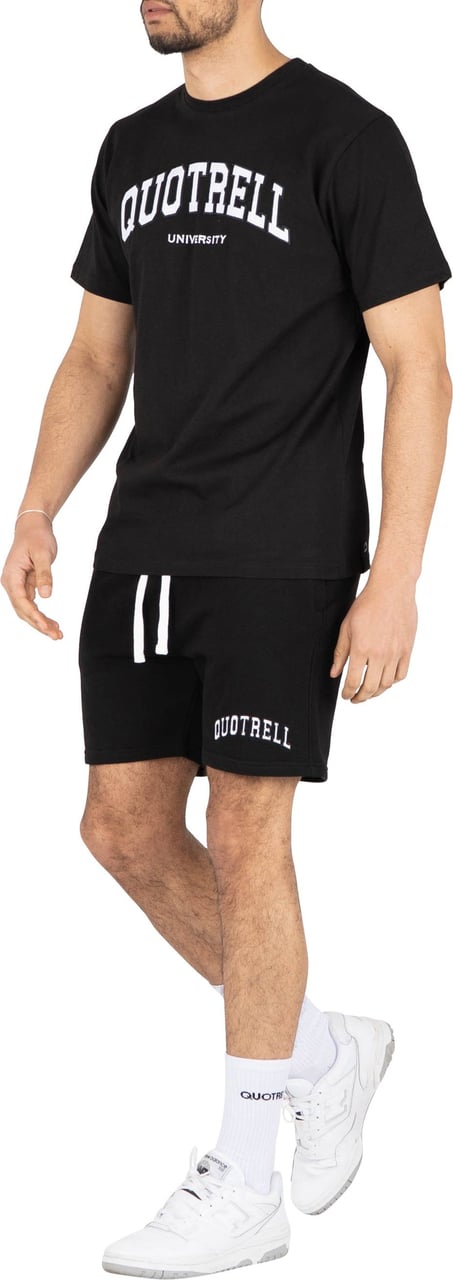 Quotrell University Shorts | Black/white Zwart