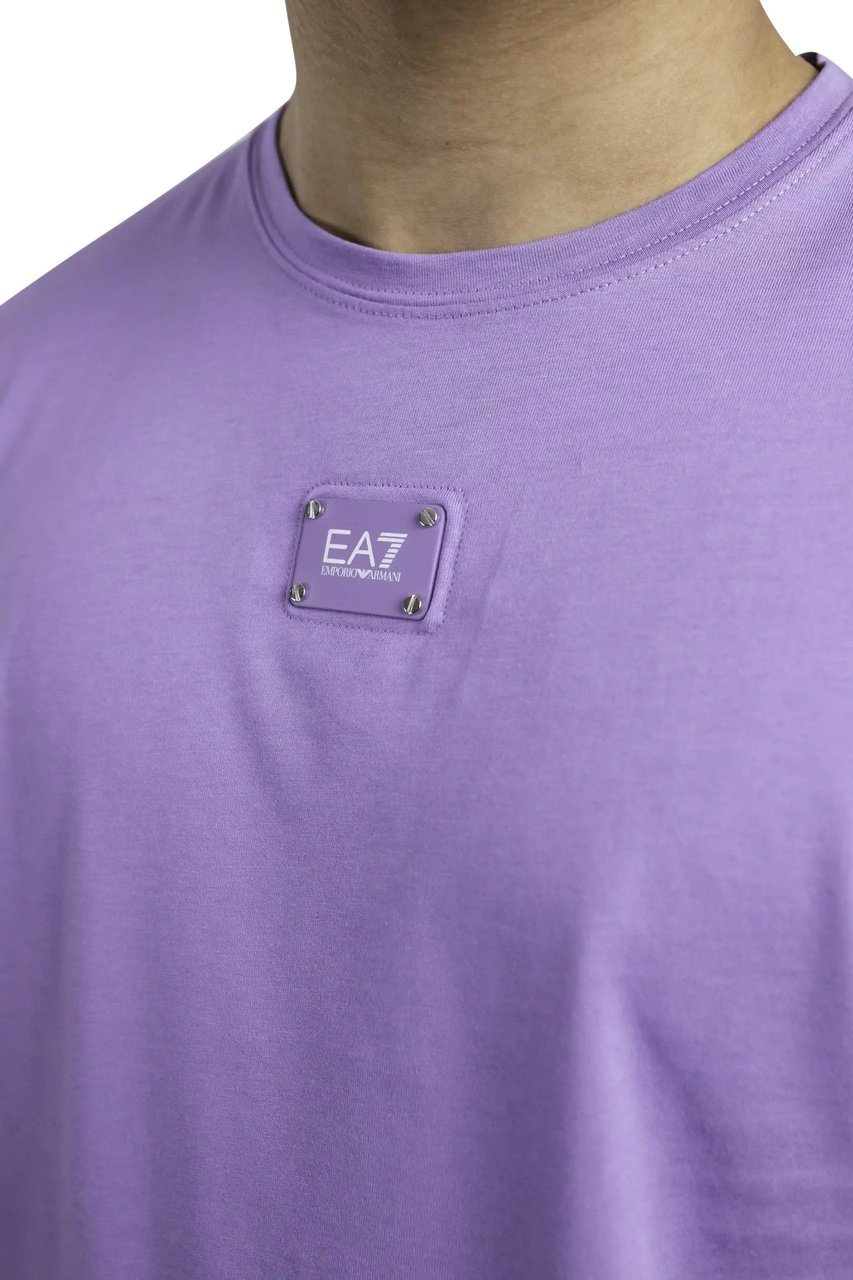 Emporio Armani EA7 Metal Logo T-Shirt Heren Paars Paars