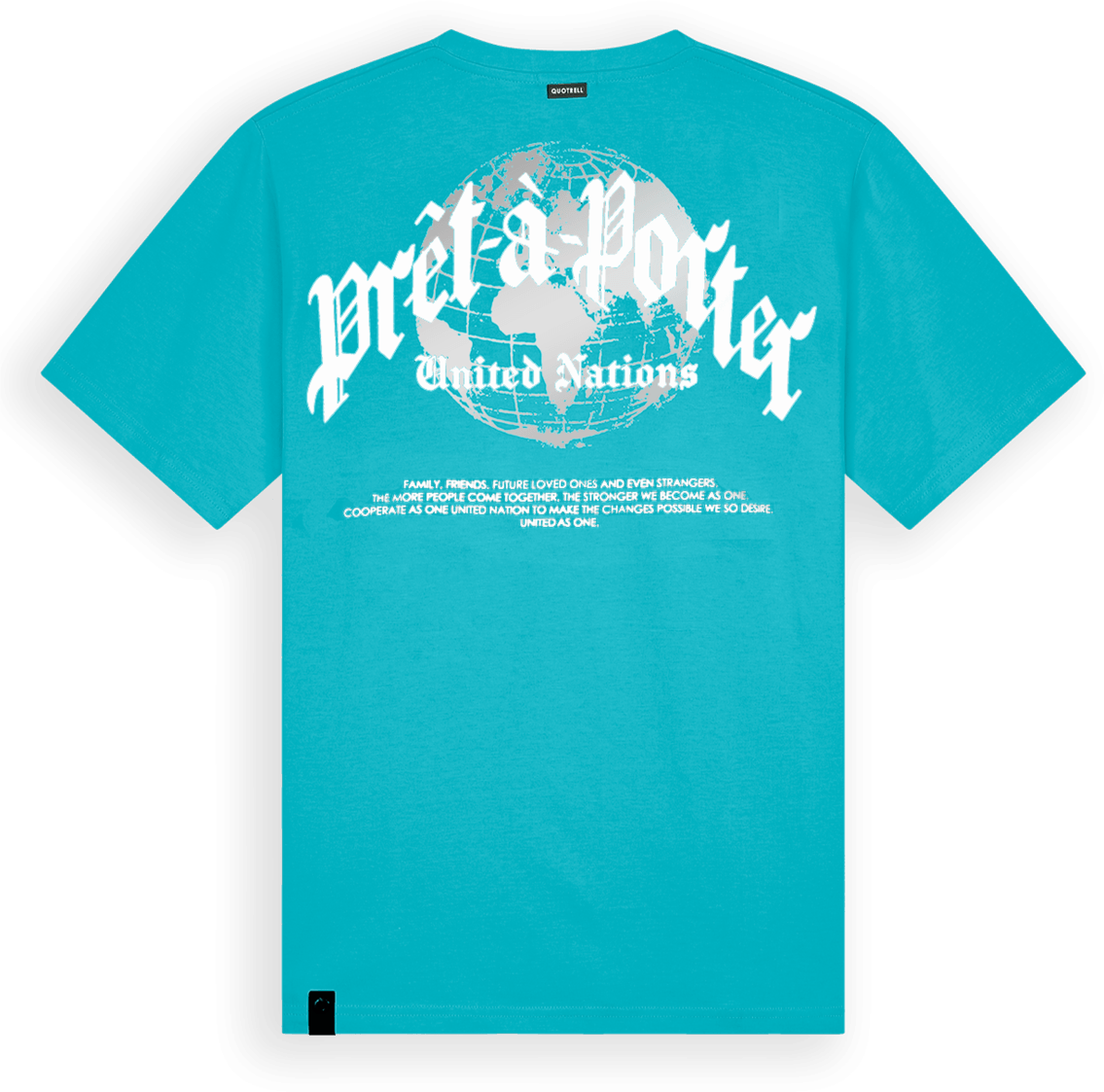 Quotrell Global Unity T-shirt | Aqua/white Blauw
