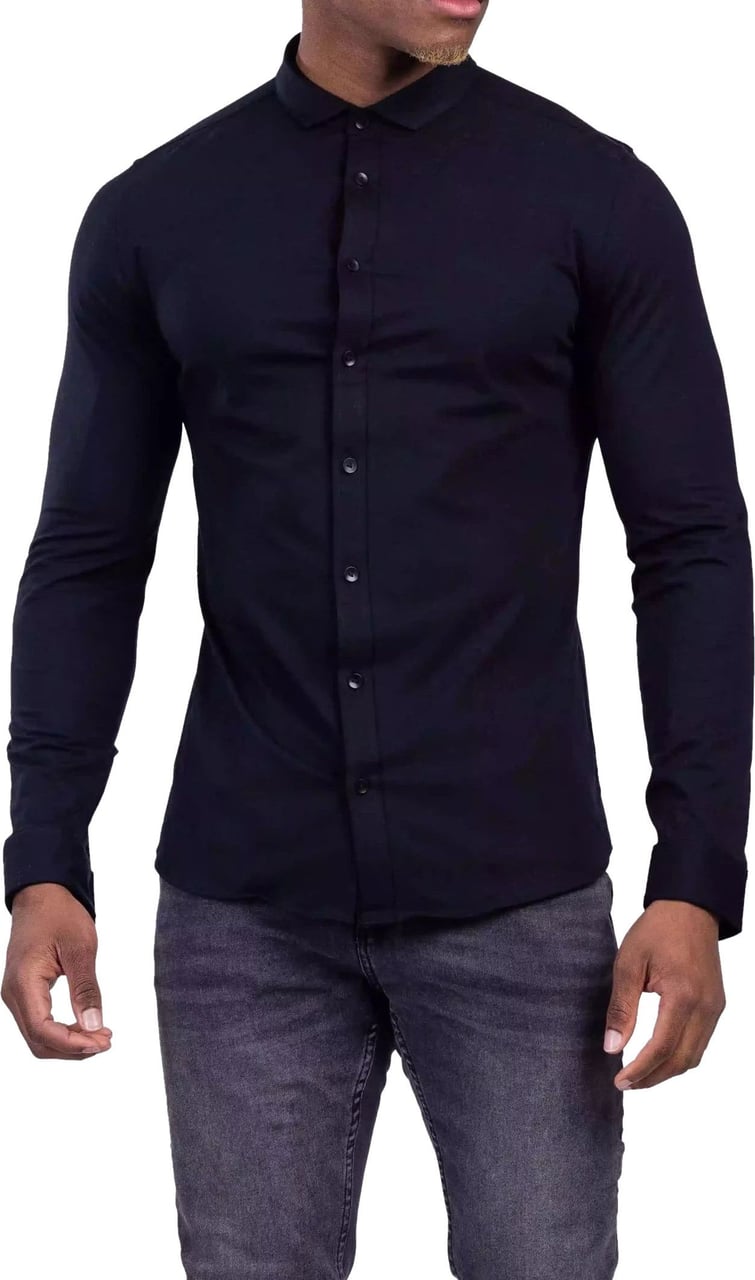 Purewhite Essential Overhemd Heren Zwart Zwart