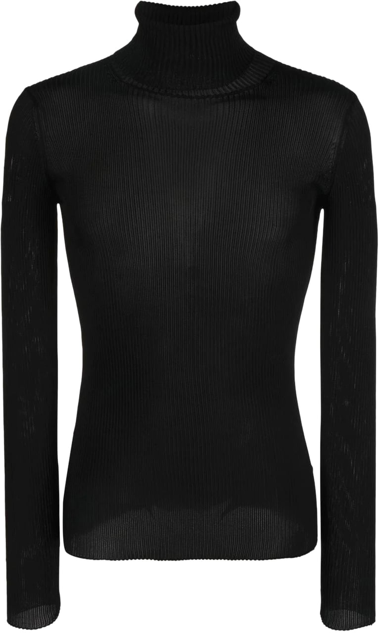 OFF-WHITE Helvetica Logo Turtleneck Sweater Zwart