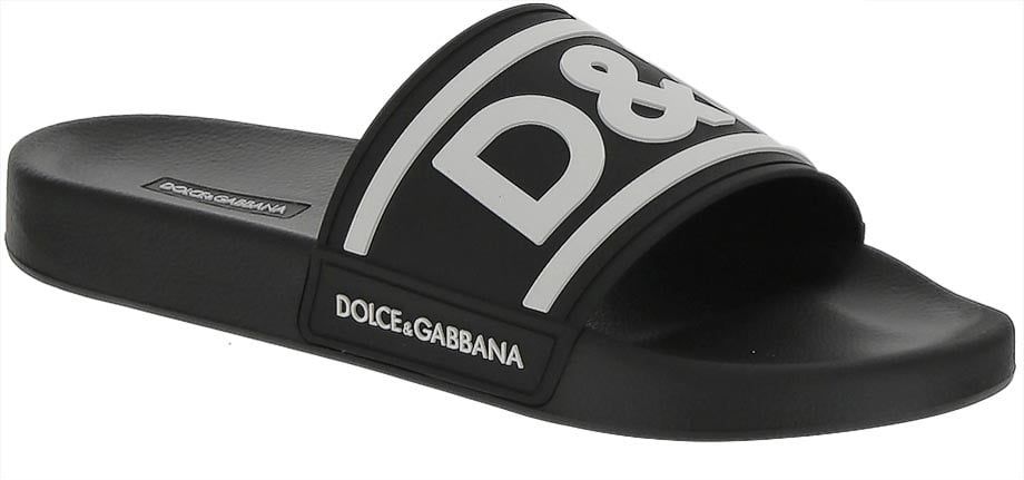 Dolce & Gabbana Rubber Sliders Zwart