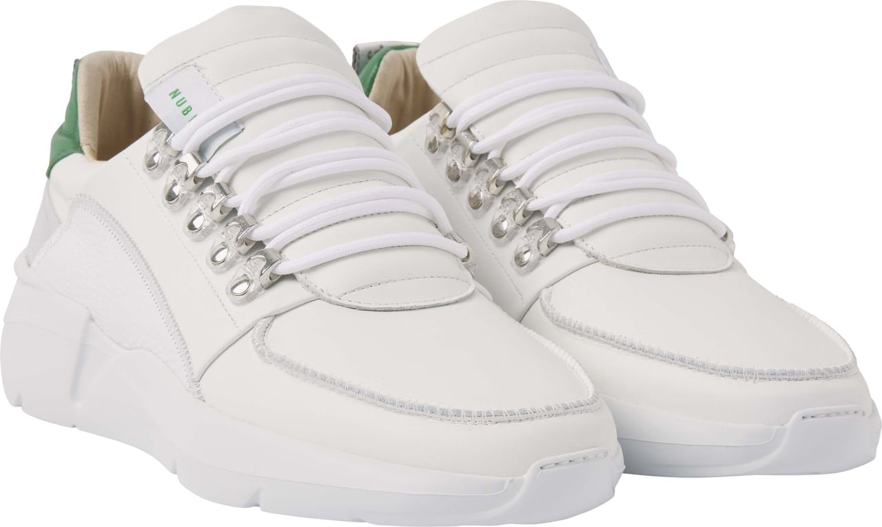 Nubikk Roque Roman | Wit Groene Sneakers voor Heren Wit