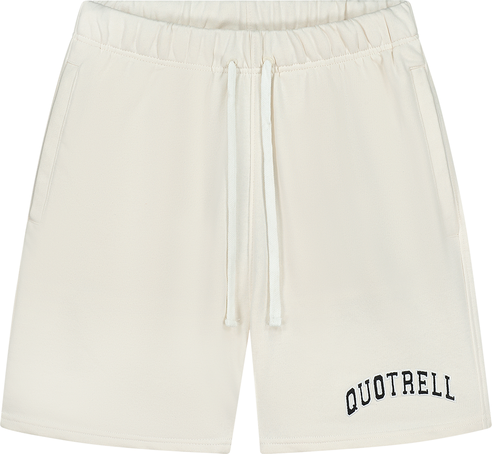 Quotrell University Shorts | Off White/black Wit