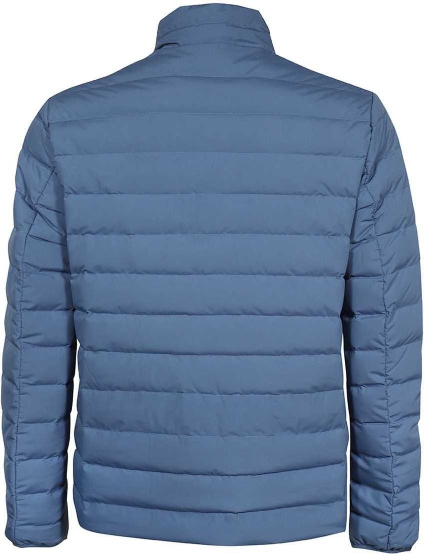 Emporio Armani Quilted nylon down jacket Blue Blauw