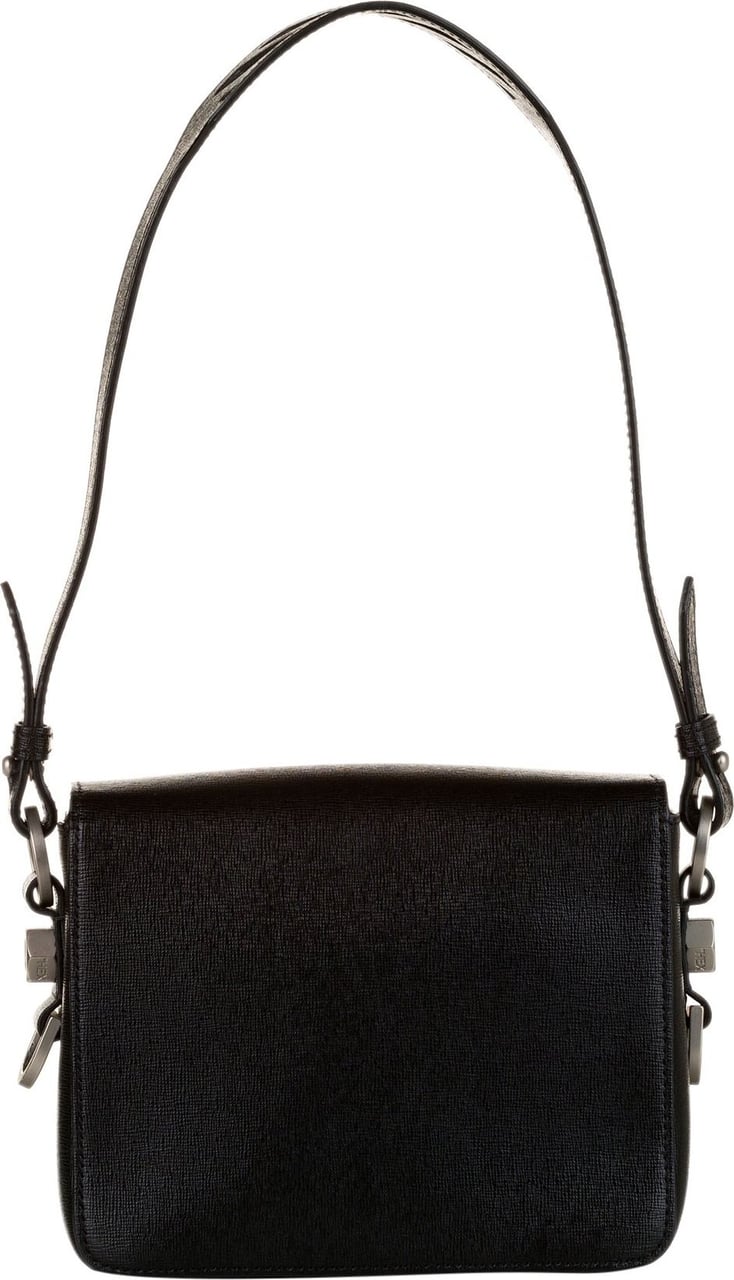 OFF-WHITE Binder Clip Leather Crossbody Bag Zwart