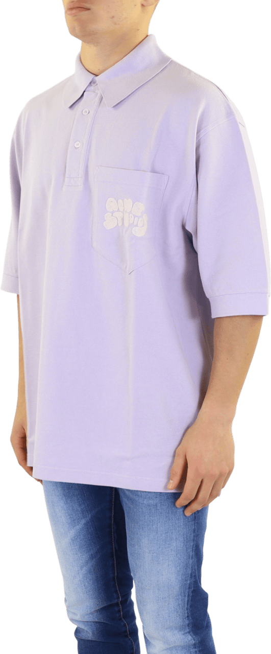 Acne Studios Bubble Logo Polo Shirt Paars