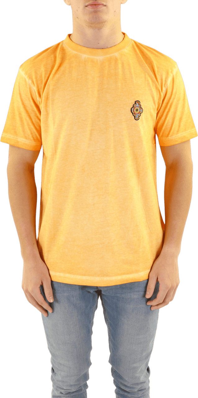 Marcelo Burlon Heren Sunset Cross Regular T-Shirt Geel