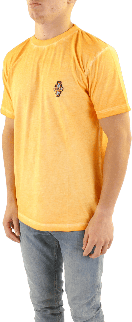 Marcelo Burlon Heren Sunset Cross Regular T-Shirt Geel