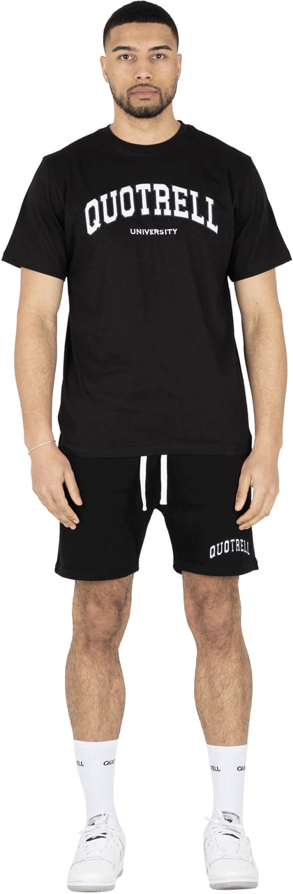 Quotrell University T-shirt | Black/white Zwart