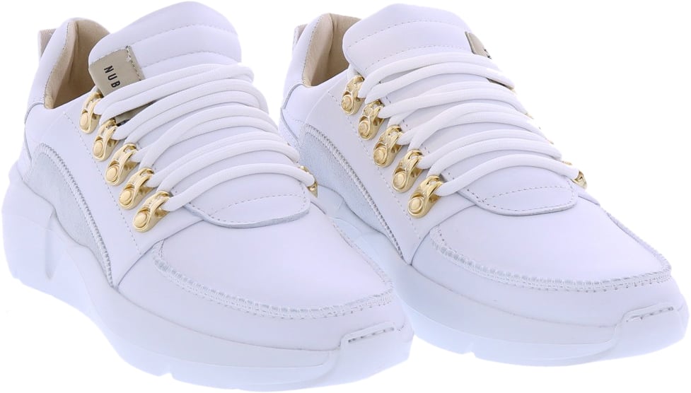 Nubikk Roque Roman | Goud Witte Sneakers voor Dames Wit