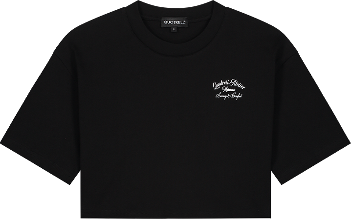 Quotrell Atelier Milano Cropped T-shirt | Black / White Zwart