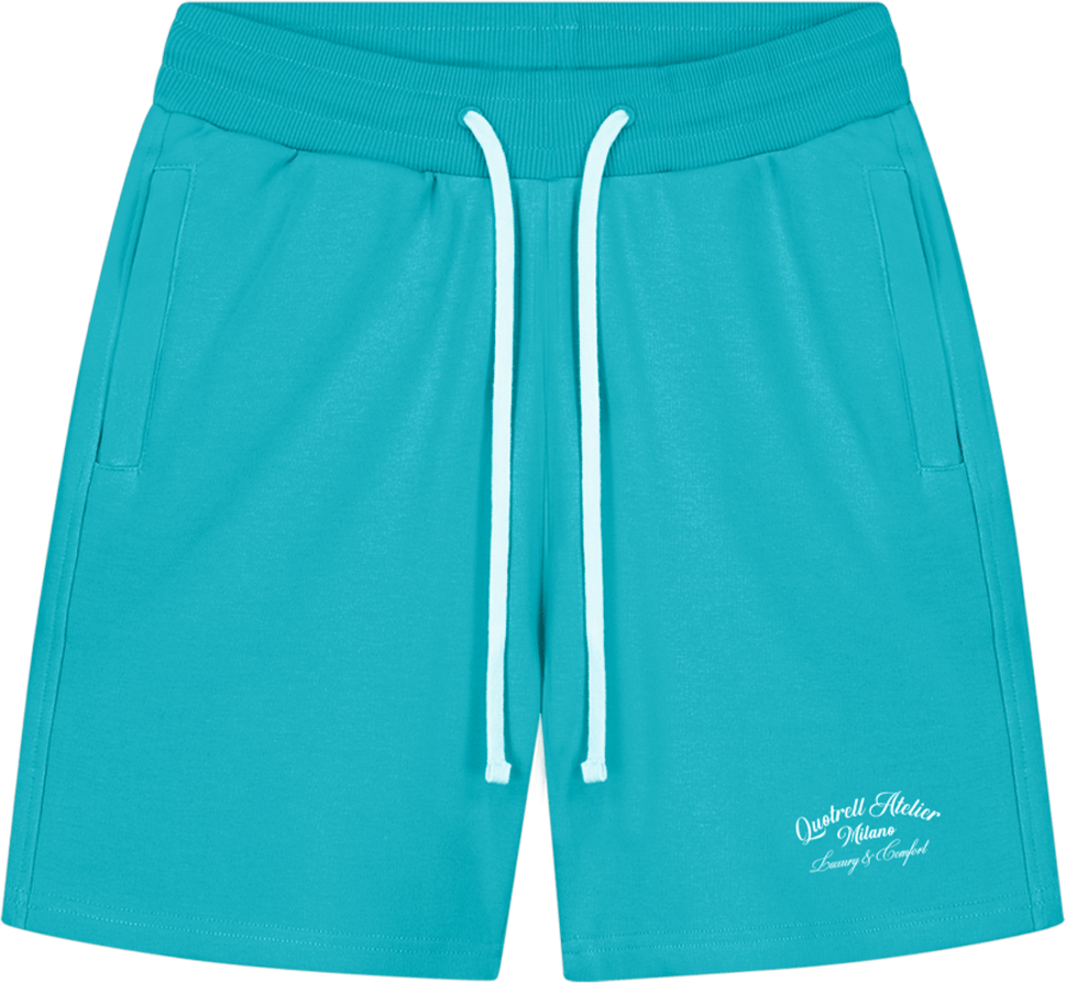 Quotrell Atelier Milano Shorts | Aqua/white Blauw