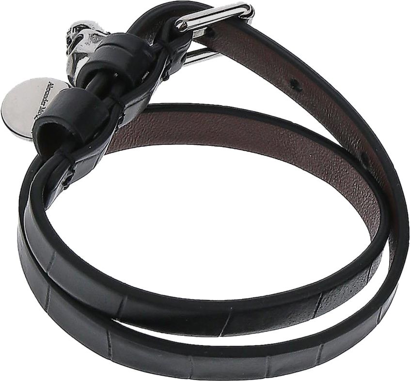 Alexander McQueen Double Wrap Bracelet Zwart