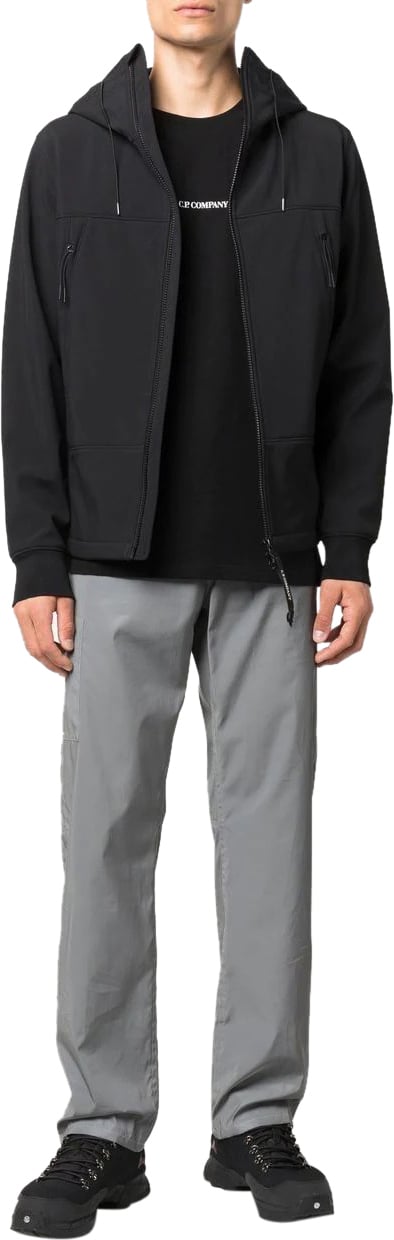 CP Company C.p. Company C.p. Shell-r Goggle Black Hooded Jacket Black Zwart