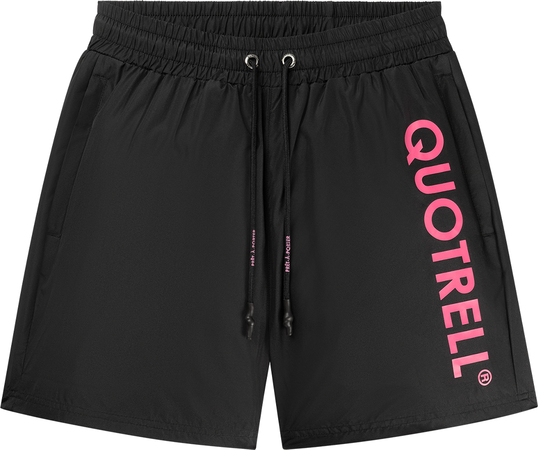 Quotrell Maui Swimshorts | Black/neon Pink Zwart