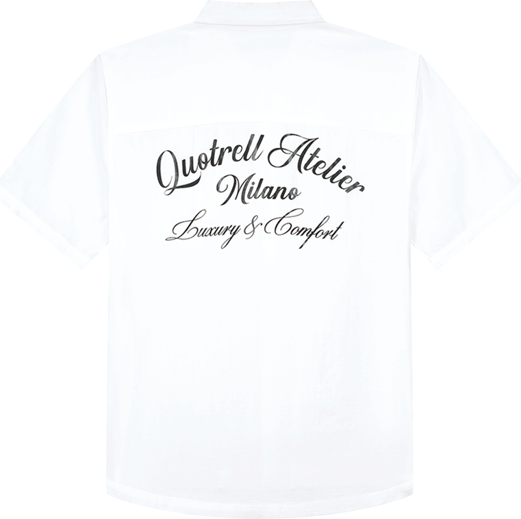 Quotrell Atelier Milano Cotton Shirt | Off White/black Wit