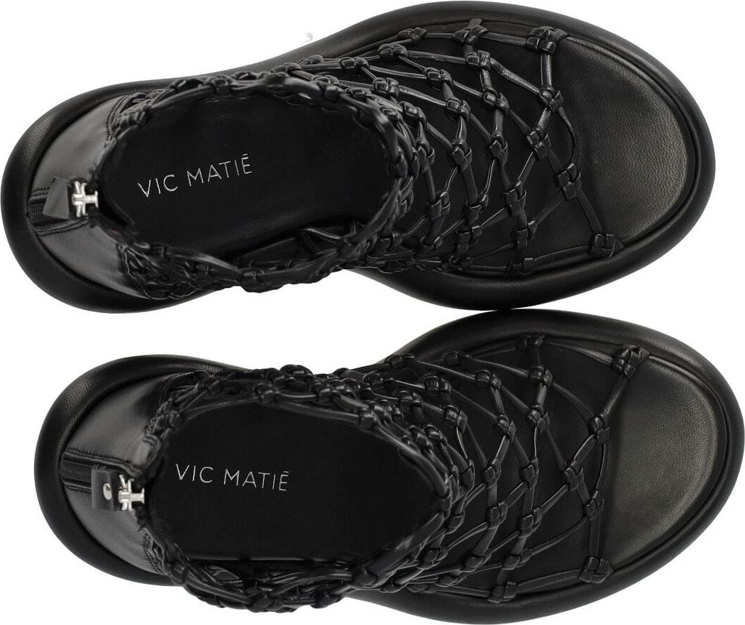 Vic Matie Vic Matié Knot Black Heeled Sandal Black Zwart