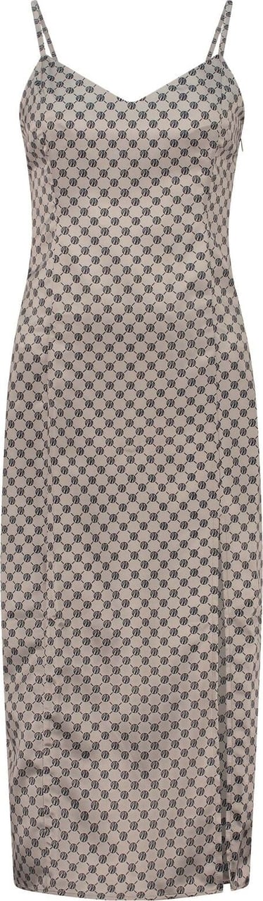 Malelions Monogram Slip Dress - Taupe/Brown Taupe