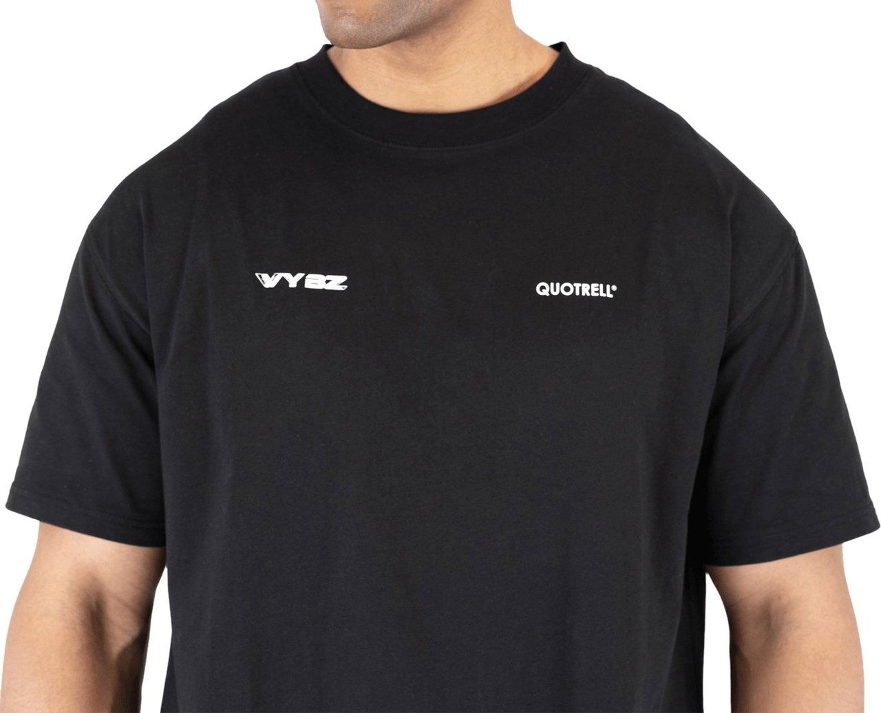 Quotrell Quotrell Couture - Vybz X Quotrell T-shirt | Black/white Zwart