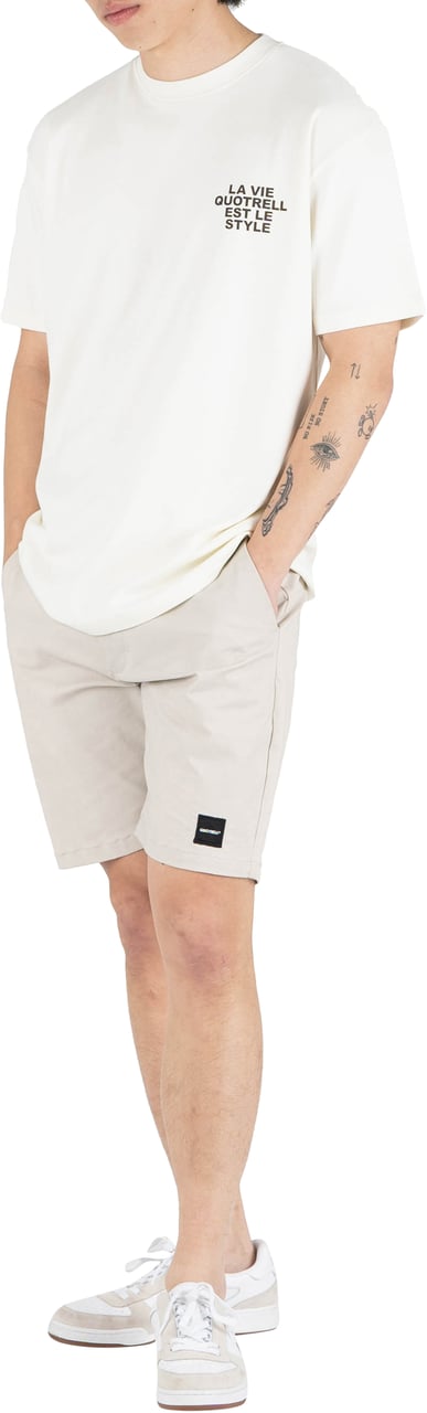 Quotrell La Vie T-shirt | Off White/brown Wit