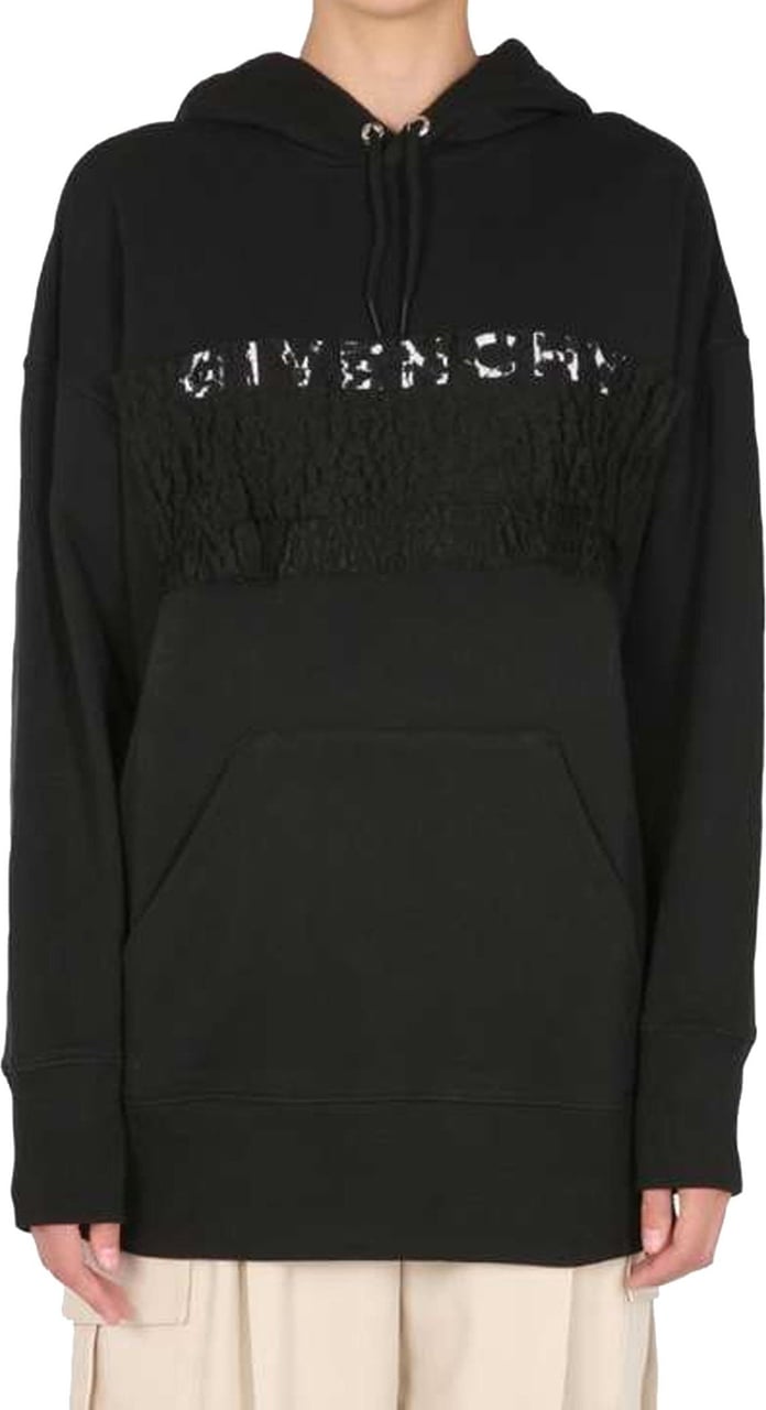 Givenchy Givenchy Logo Hooded Sweatshirt Zwart