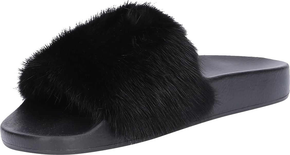 Givenchy Women Sandals PARIS Mink Fur Rubber - Olymp Zwart