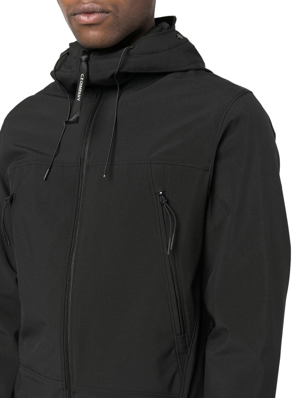 CP Company C.p. Company C.p. Shell-r Goggle Black Hooded Jacket Black Zwart
