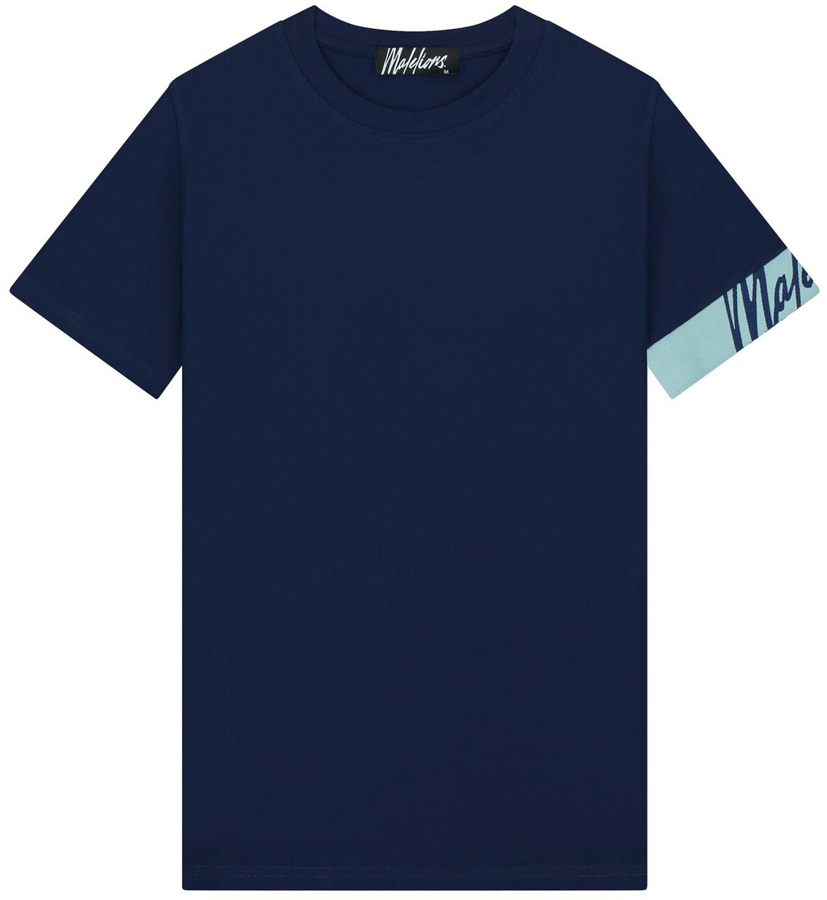 Malelions Captain T-Shirt 2 - Navy/Light Blue Blauw