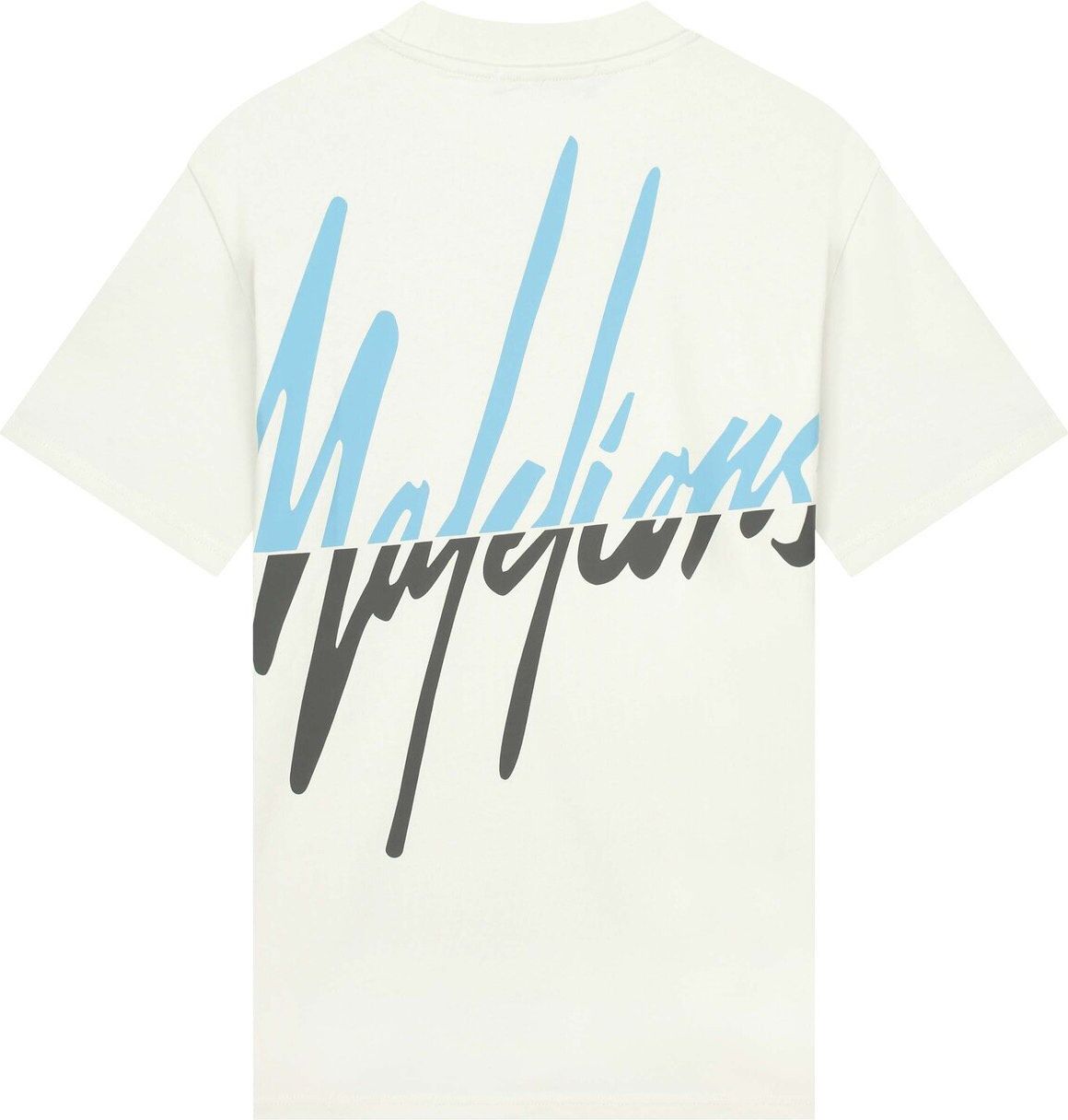Malelions Oversized Split T-Shirt - Wit/blauw Wit