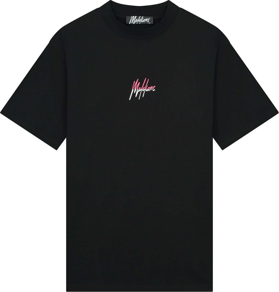 Malelions Oversized Split T-Shirt - Black/Fuc Zwart