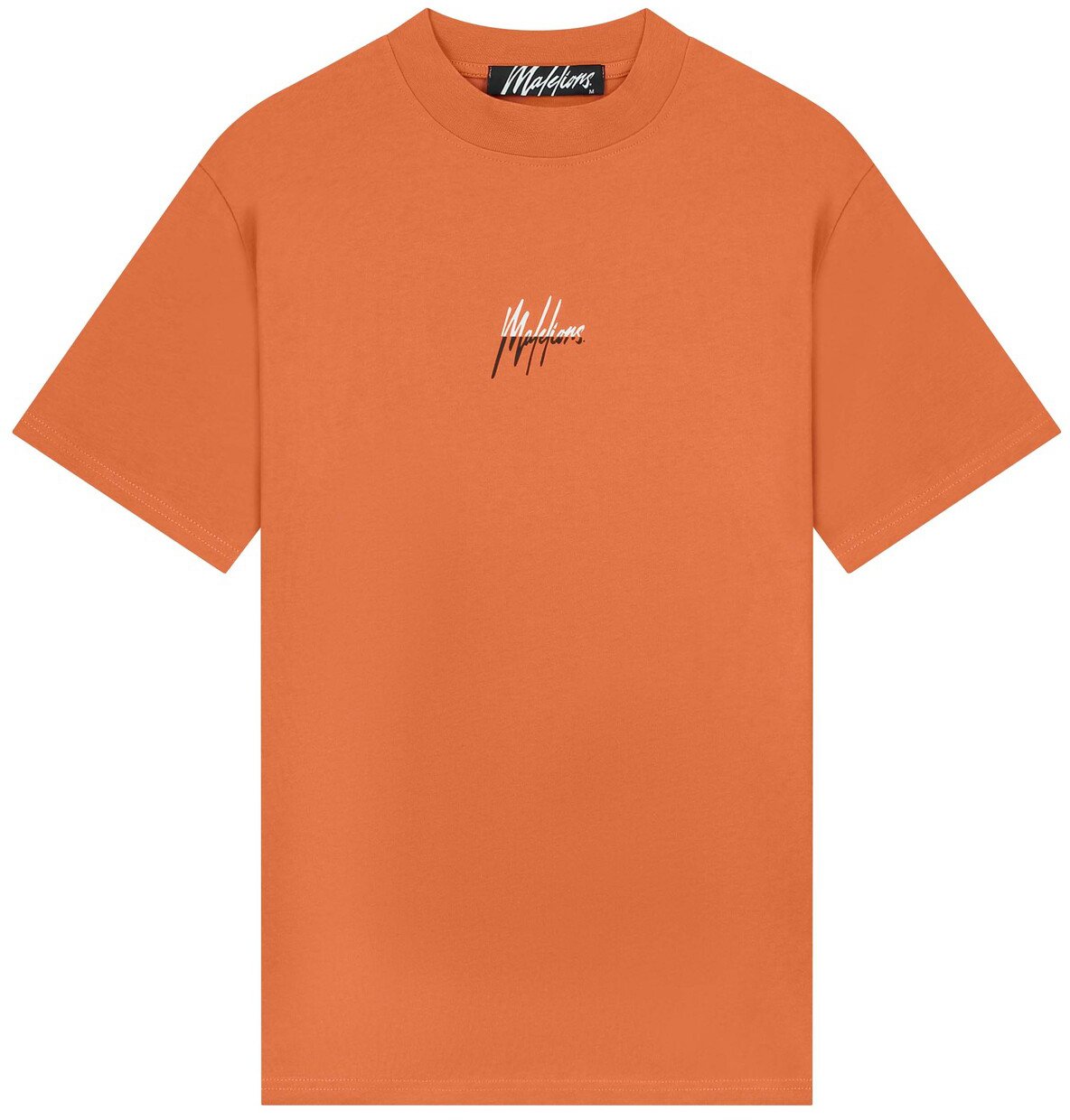 Malelions Oversized Split T-Shirt - Orange/Wh Oranje