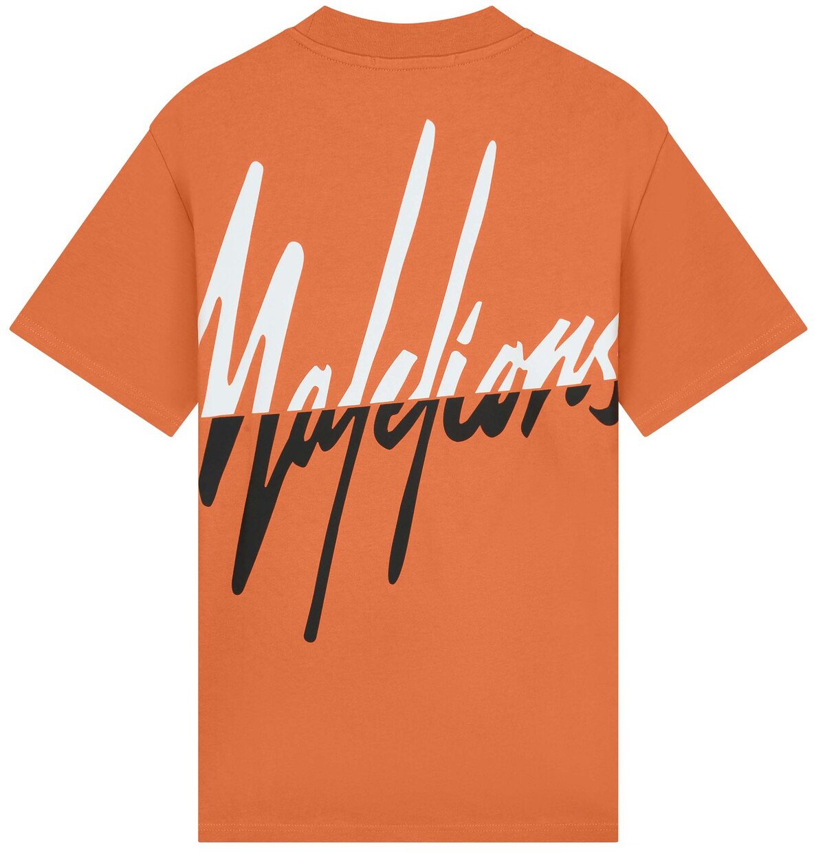 Malelions Oversized Split T-Shirt - Orange/Wh Oranje