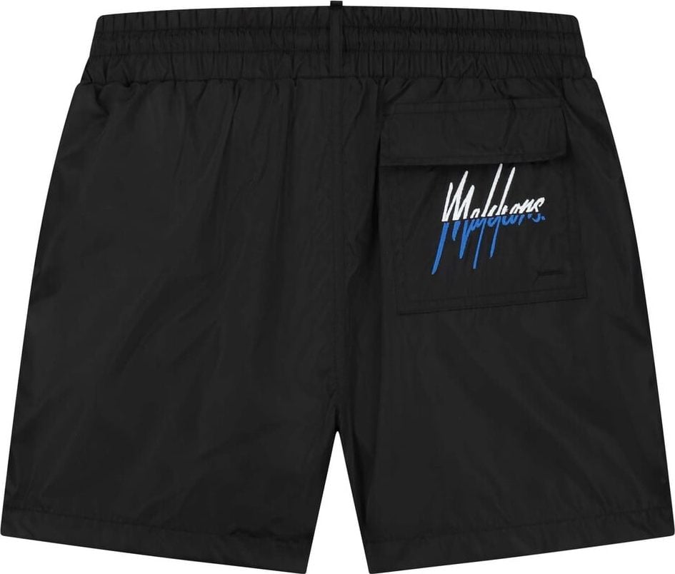 Malelions Split Swimshort - Black/Cobalt Zwart