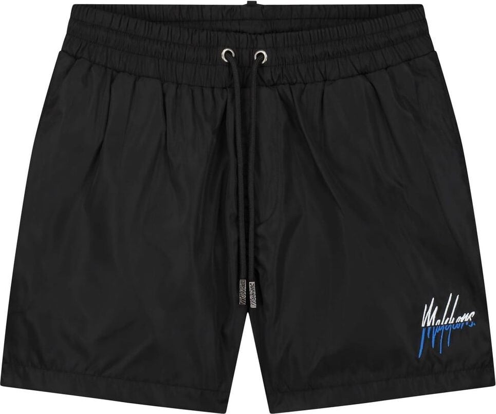 Malelions Split Swimshort - Black/Cobalt Zwart