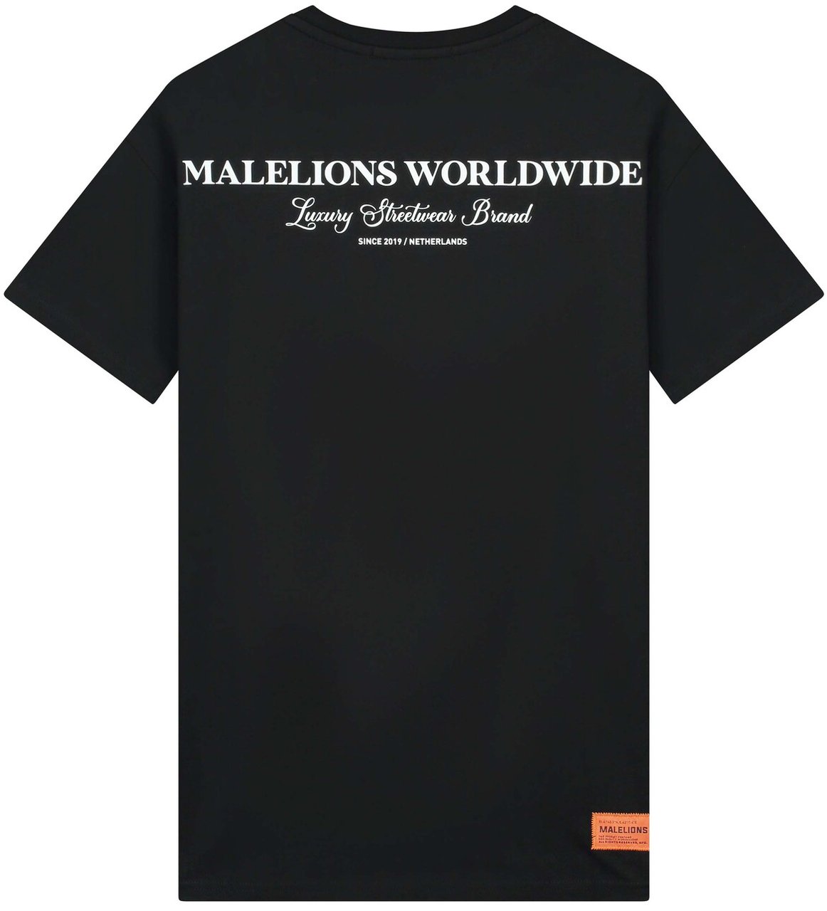 Malelions Worldwide T-Shirt - Black/White Zwart