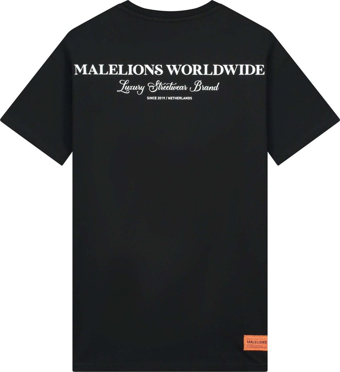 Malelions Worldwide T-Shirt - Black/White Zwart