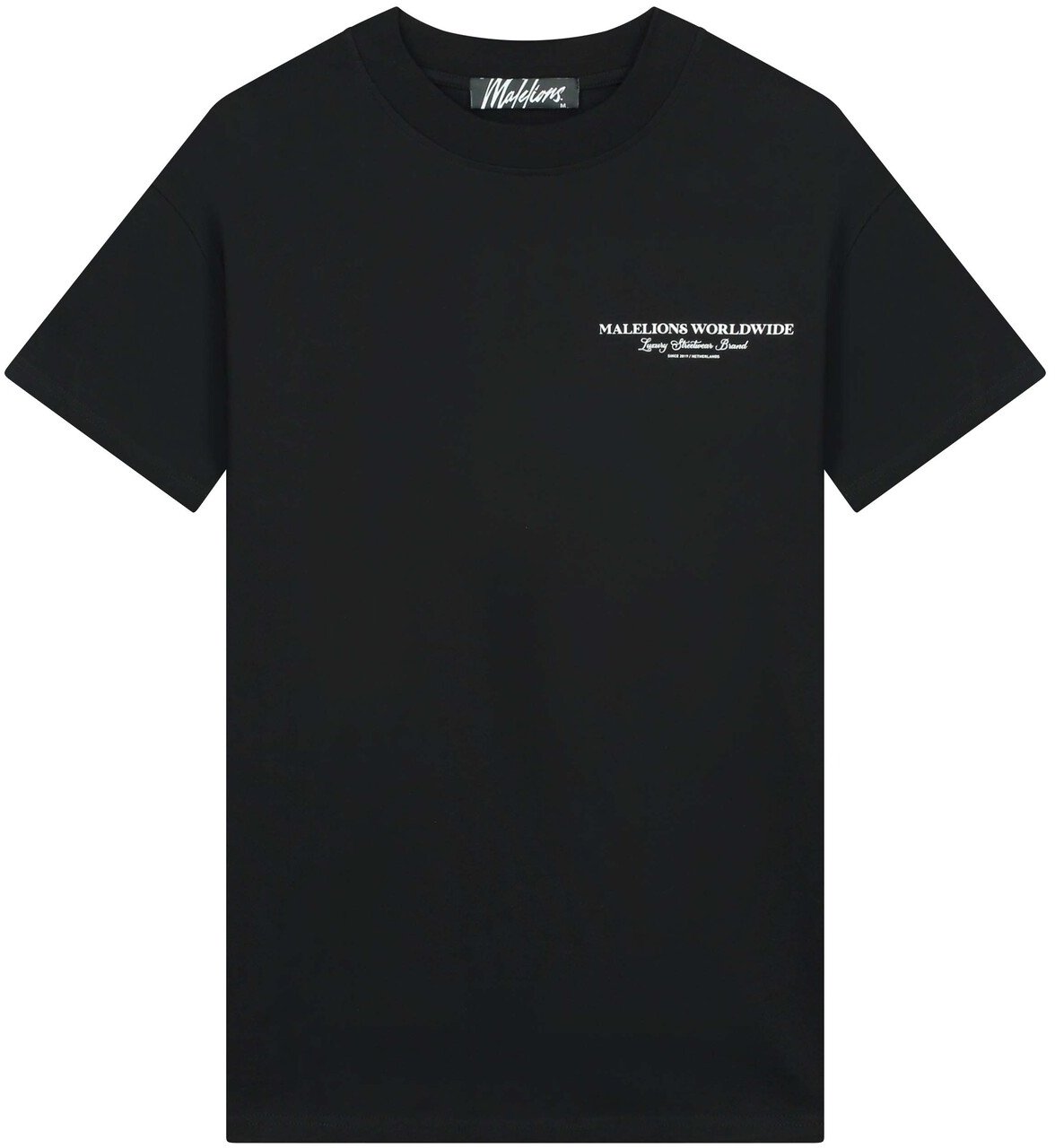 Malelions Worldwide T-Shirt - Black/White Zwart