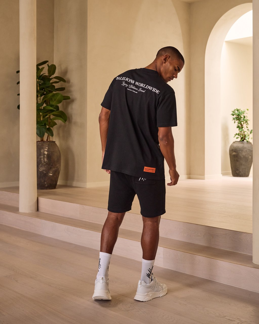 Malelions Worldwide T-Shirt - Black/White Zwart