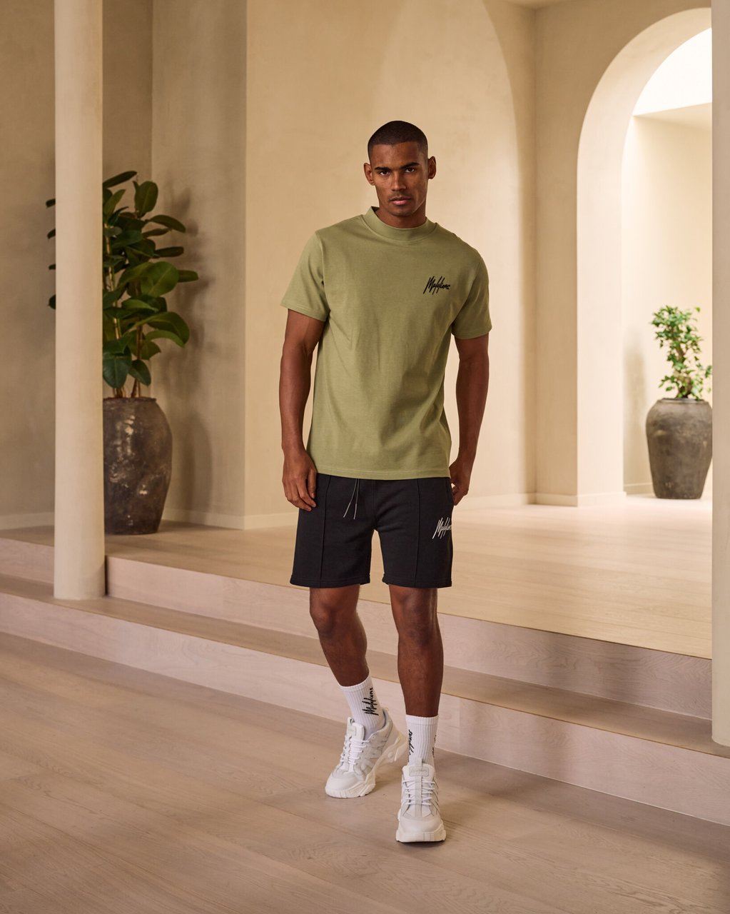 Malelions Studio T-Shirt - Army/Black Groen