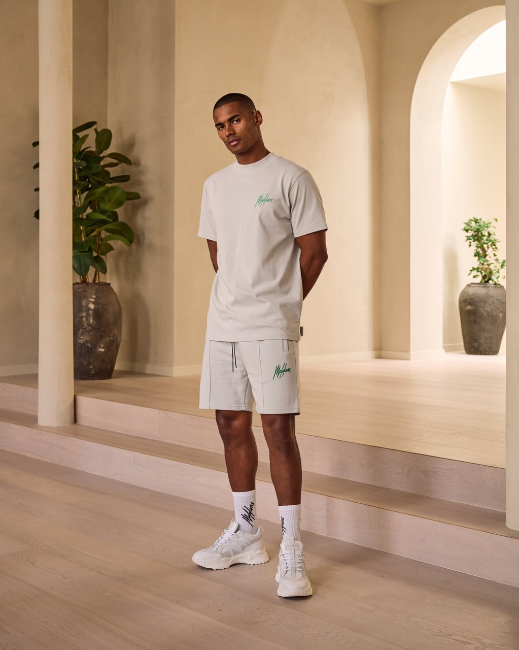 Malelions Regular Short - Grey/Green Grijs