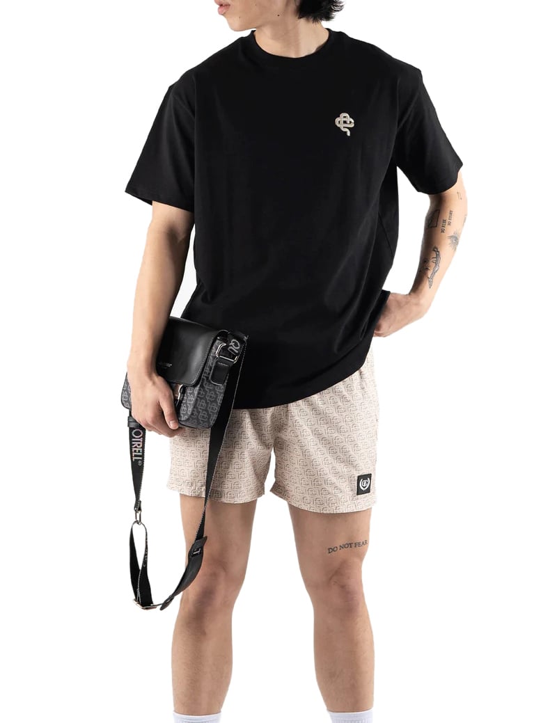 Quotrell Florence T-shirt | Black/sand Zwart